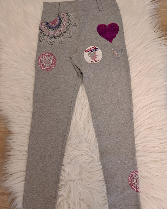 Desigual Kids Siglos Kislány Leggings Szürke